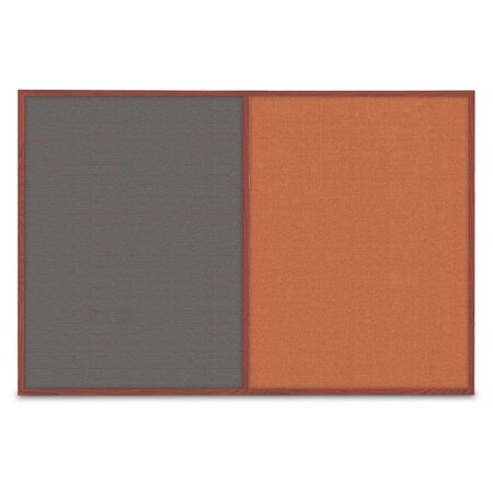United Visual Products Slim Style Indoor Enclosed Corkboard, 42 UVRDS42SBH-WHITE-APRICOT